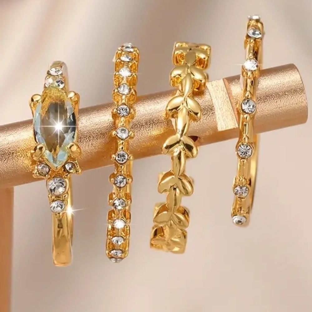 4pc vintage stacking rings sz 9 - Picture 4 of 16